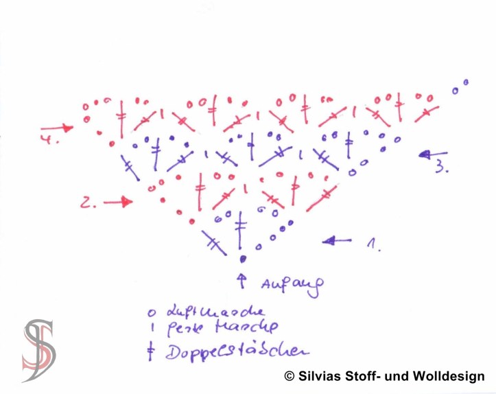 Häkelschrift Dreieckstuch